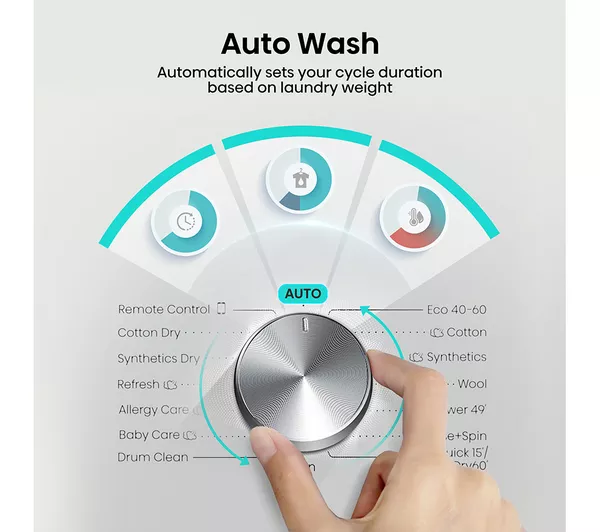 HISENSE 3S Series WD3S9043BB3 WiFi-enabled 9 kg Washer Dryer - Black - Image 8