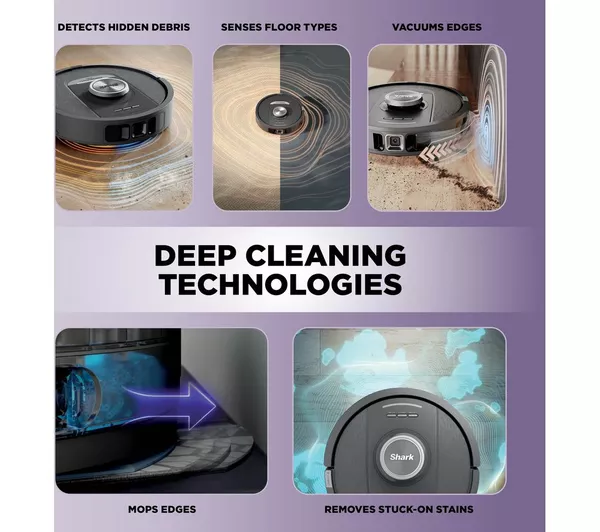 SHARK RV2800YEUK PowerDetect NeverTouch 2-in-1 Robot Vacuum Cleaner - Black & Silver - Image 4
