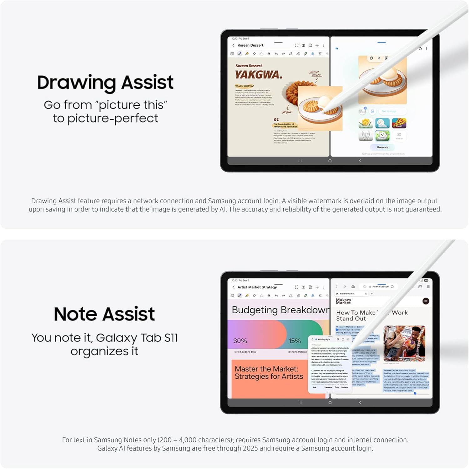 Samsung Galaxy Tab S11 256 GB WiFi Android Tablet, Large Display, Durable, Slim, Light, High Performance, Long Battery Life, S Pen for Note-Taking, AI Assist, Gray - Image 2