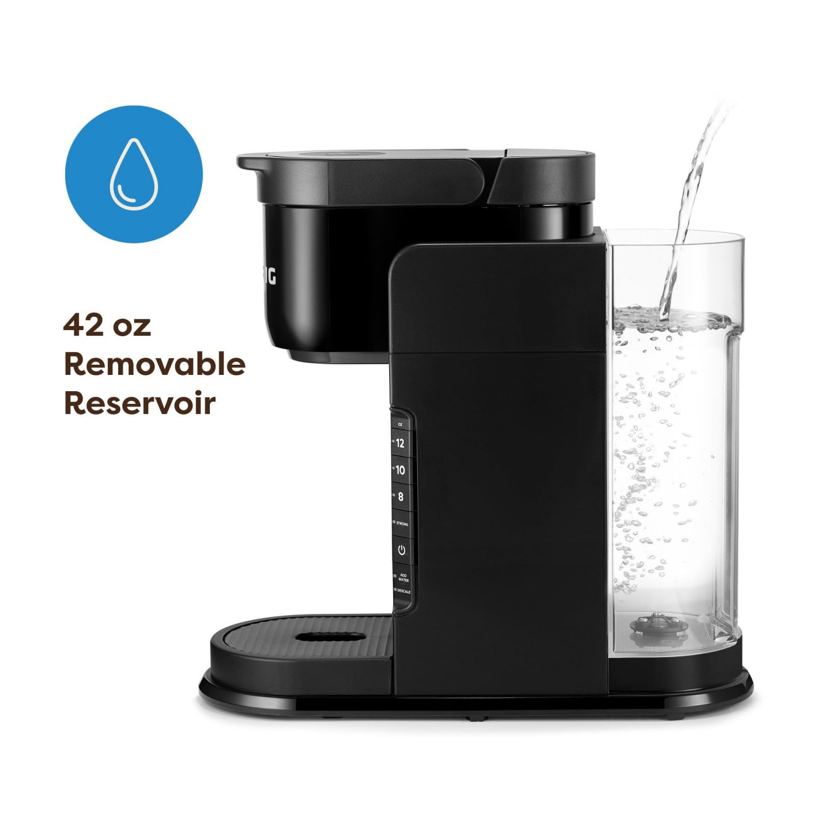 Keurig K-Express Single Serve K-Cup Pod Coffee Maker, 3 Brew Sizes, Strong Button Feature, 42oz Removable Reservoir, Black - Image 3