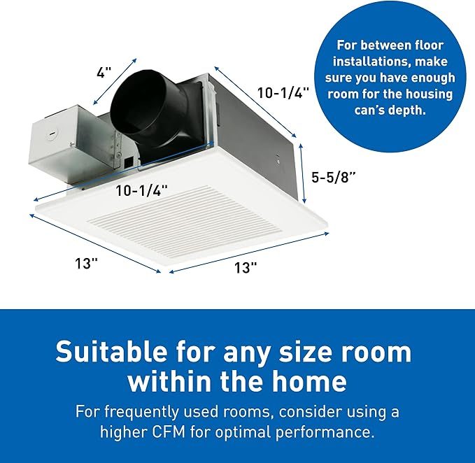 Panasonic WhisperFit Retrofit Ceiling Mount Bathroom Exhaust Fan, 50-80-110 CFM, FV-0511VF1 - Image 2