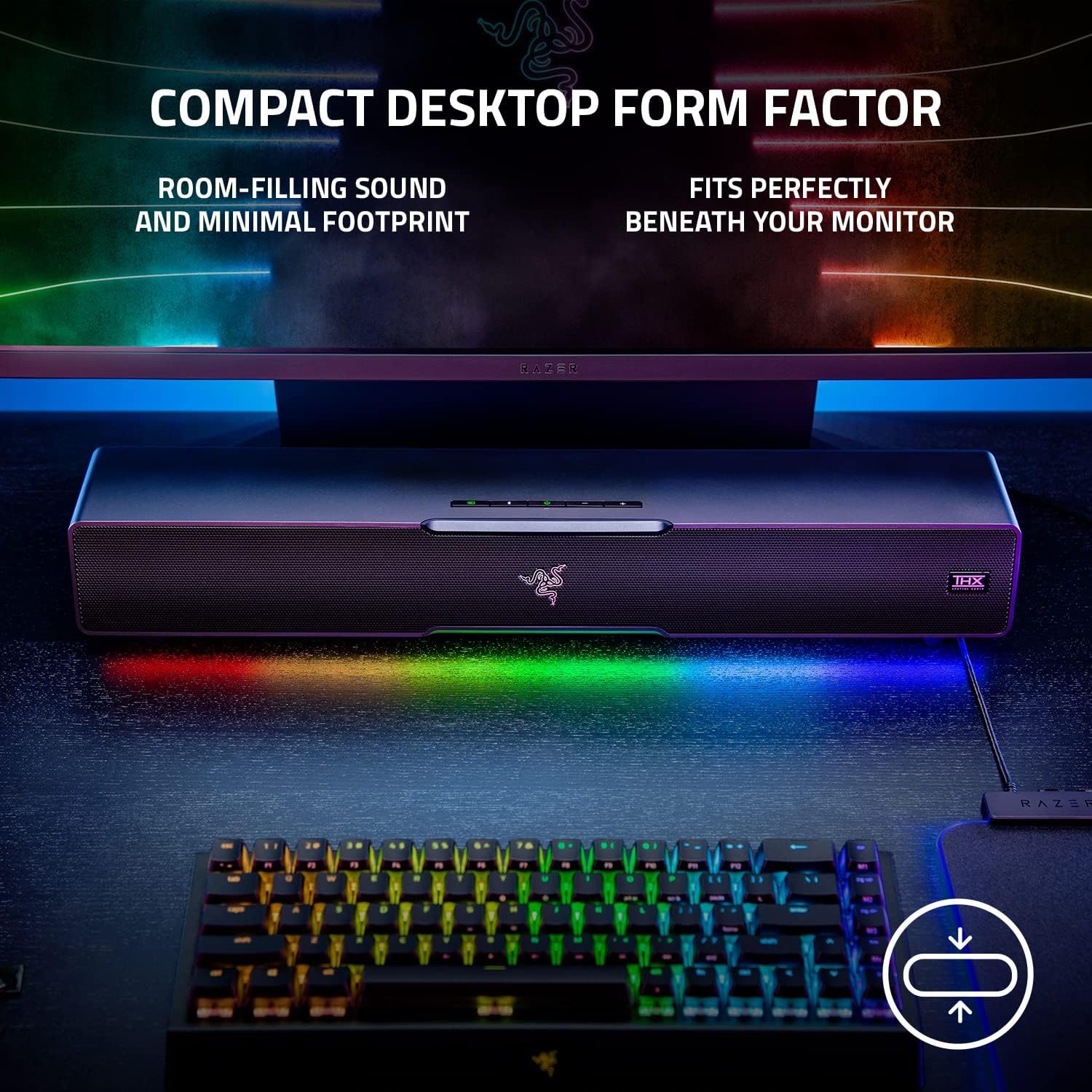 Razer Leviathan V2: Multi-Driver PC Gaming Soundbar with Subwoofer - THX Spatial Audio - Compact Design - Chroma RGB - Bluetooth 5.2 - for Desktop/Laptop, Smartphones, Tablets & Nintendo Switch - Image 6