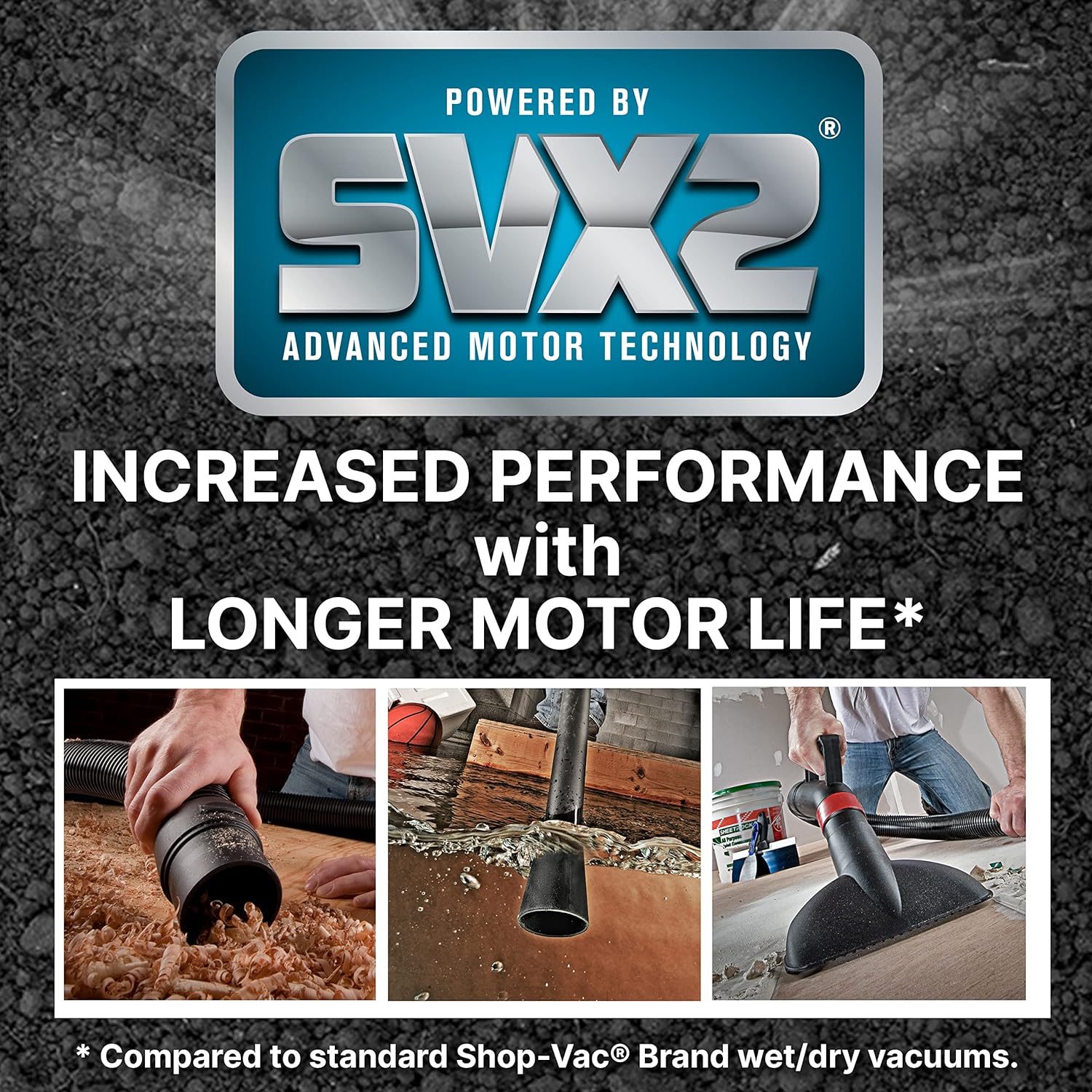 Shop-Vac 8251205 12 Gallon, Wet/Dry Utility Vacuum, 5.5 Peak HP, SVX2 Motor Technology, 2.5 Inch Diameter x 8 Ft Hose, 20 Ft Cord, Black, Includes Blower Port, Ideal for Garage and Workshop - Image 7