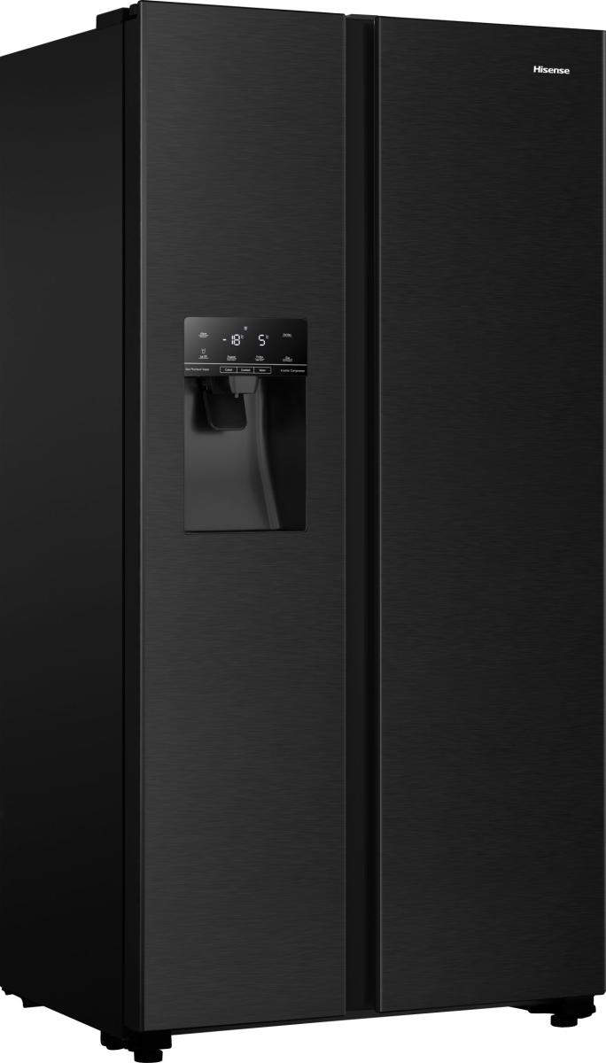HISENSE RS694N4TFE American-Style Fridge Freezer - Black Stainless Steel - Image 3
