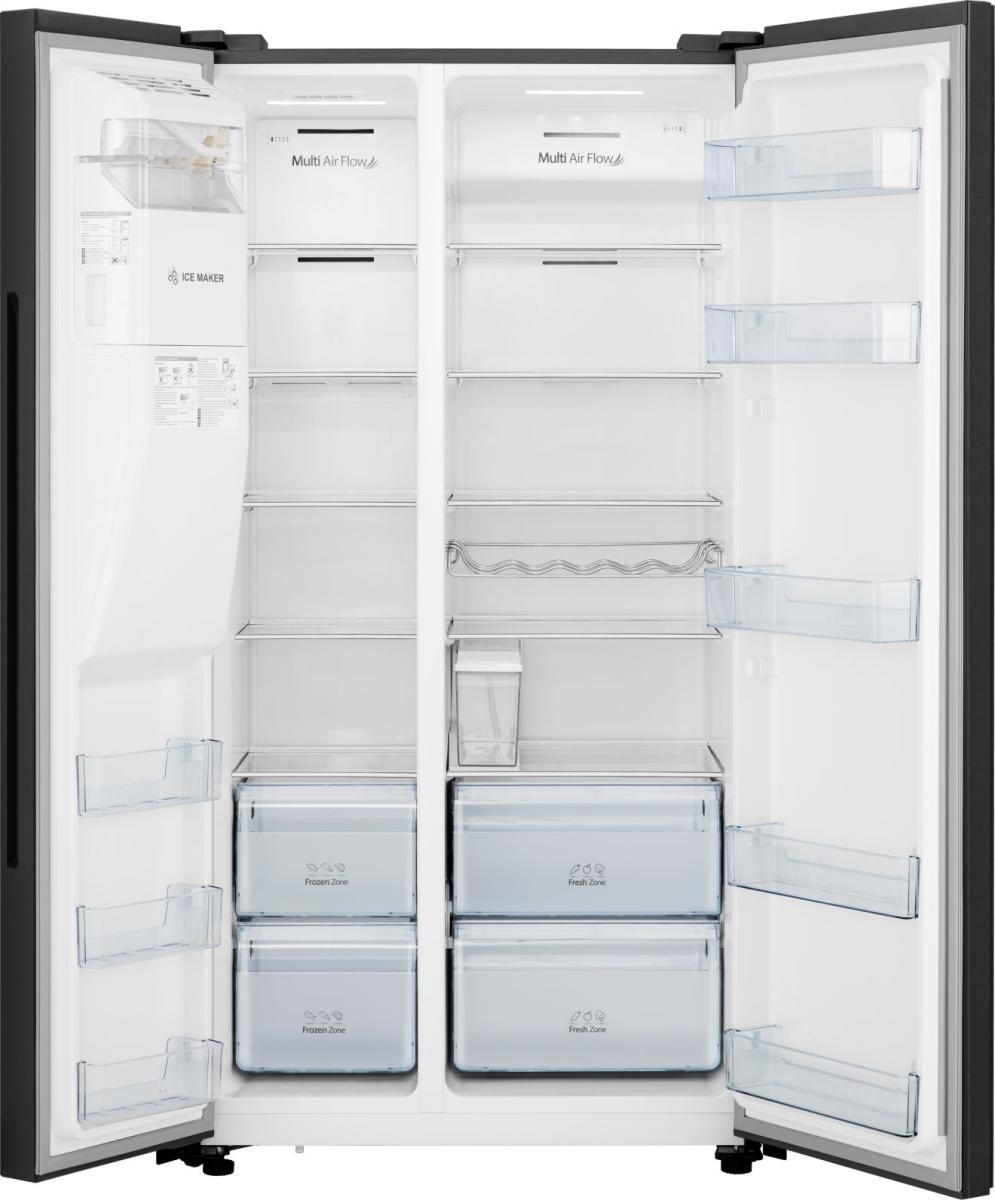 HISENSE RS694N4TFE American-Style Fridge Freezer - Black Stainless Steel - Image 4