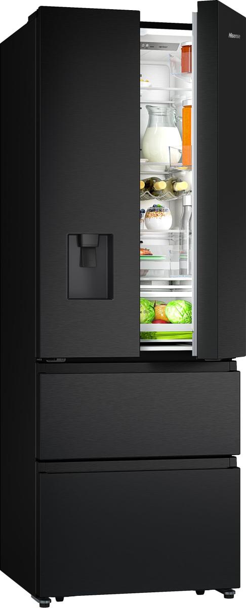 HISENSE PureFlat Slim RF632N4WFE Fridge Freezer - Black Stainless Steel - Image 4