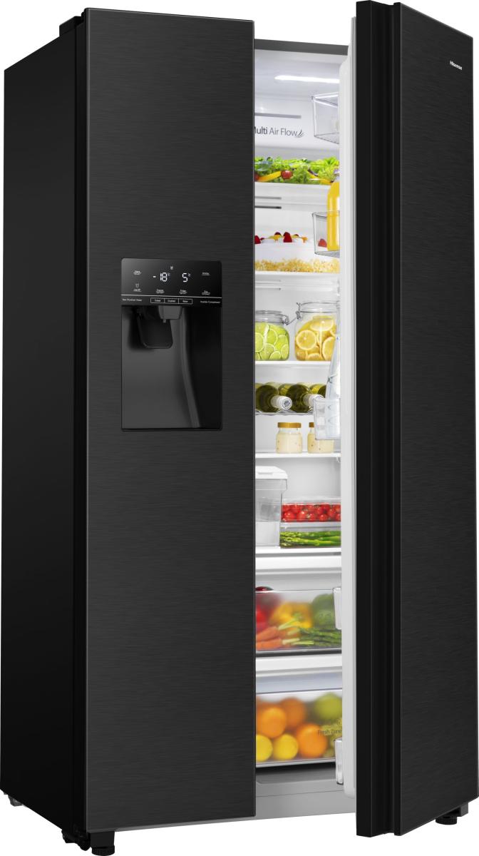 HISENSE RS694N4TFE American-Style Fridge Freezer - Black Stainless Steel - Image 10