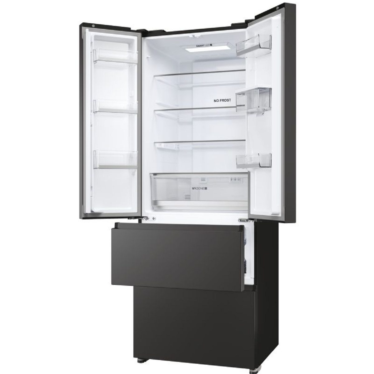 HAIER HFR5719EWPB Fridge Freezer - Slate Black