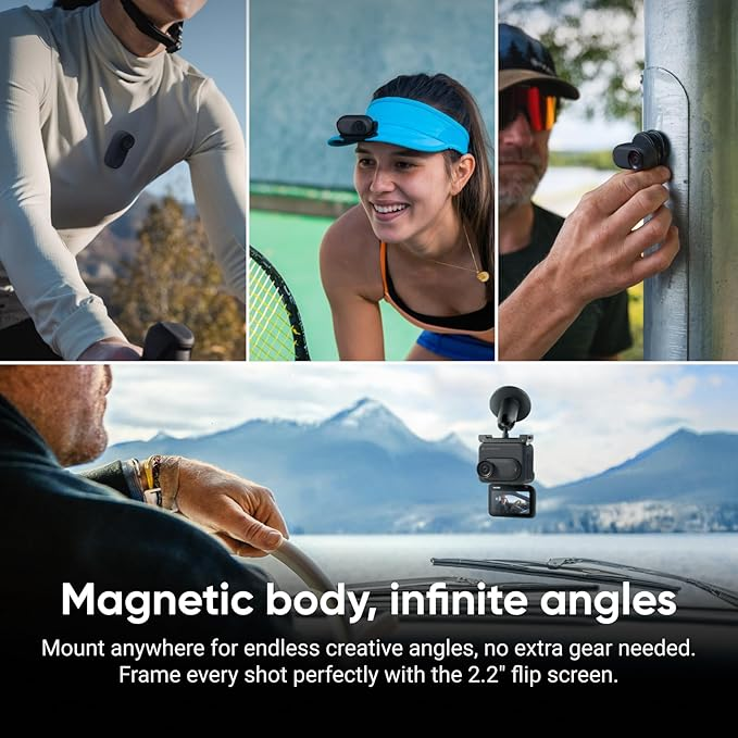 Insta360 GO 3S 128GB - 4K Tiny Portable Vlogging Camera, Hands-Free POVs, Mount Anywhere, Stabilization, 140 Min Battery Life, 10m Waterproof, AI Editing, Black, For Vlog, Travel - Image 4