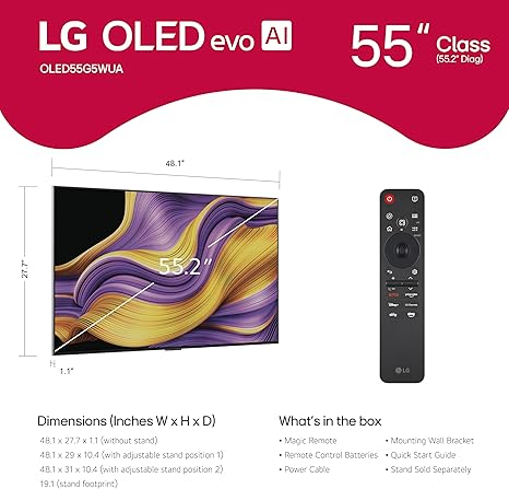 LG OLED55G56LS – 55″ G5 Series 4K OLED evo Gallery Design TV, Brand New - Image 4