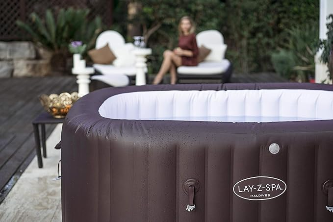 Lay-Z-Spa Maldives Luxury Hot Tub, 8 HydroJet Pro Massage System Inflatable Spa with LED Lights, Foot Massager and Freeze Shield Technology, 5-7 Person - Image 2