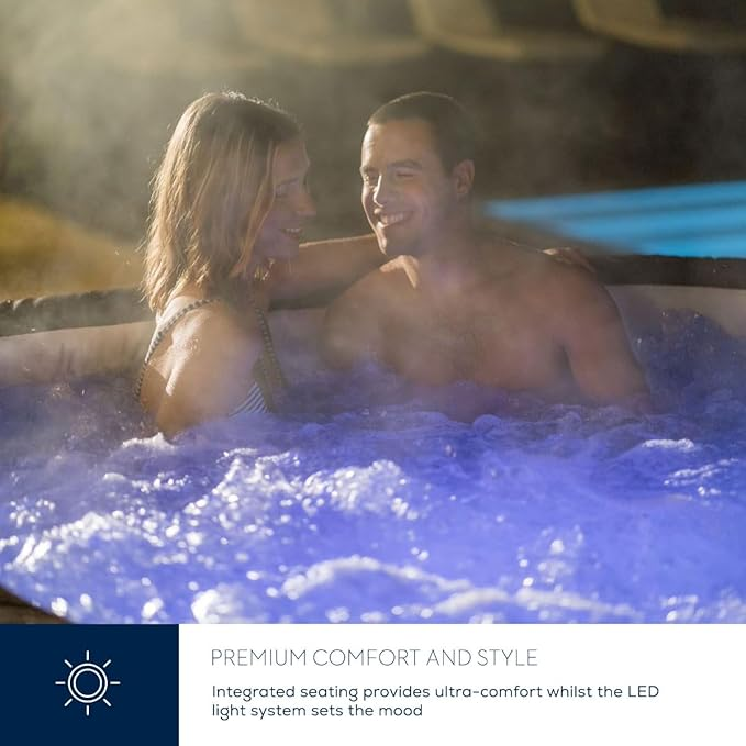 Lay-Z-Spa Maldives Luxury Hot Tub, 8 HydroJet Pro Massage System Inflatable Spa with LED Lights, Foot Massager and Freeze Shield Technology, 5-7 Person - Image 3