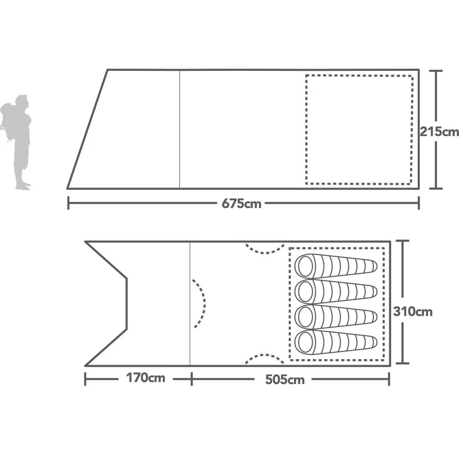 Air 400XL Nightfall 4-Person Inflatable Tent – Blue, Brand New - Image 5