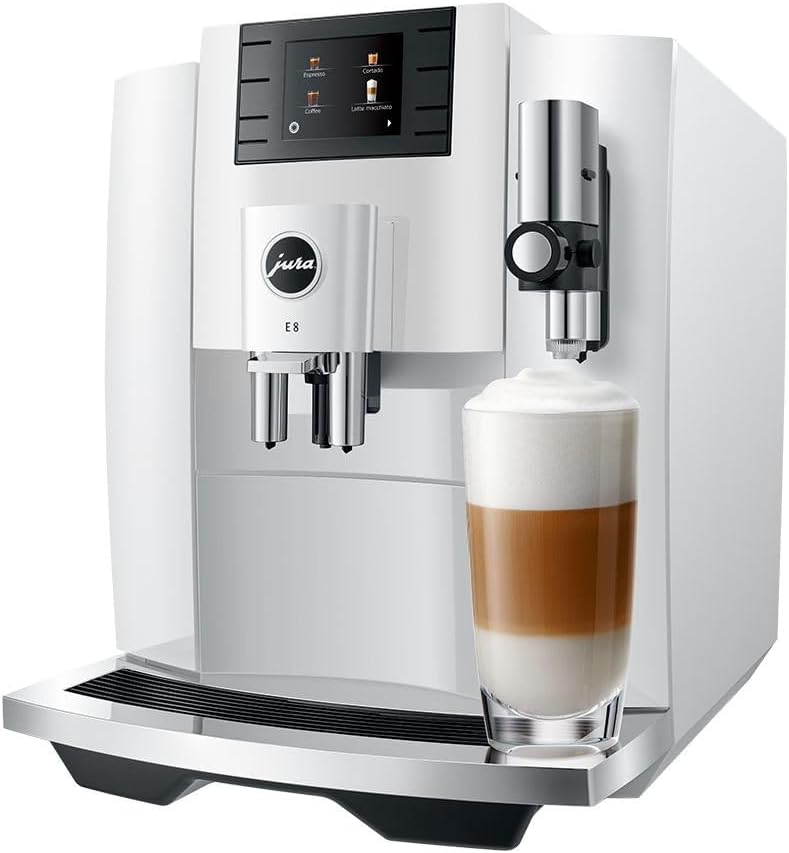 JURA E8 Automatic Coffee Machine – Piano White, Brand New - Image 5