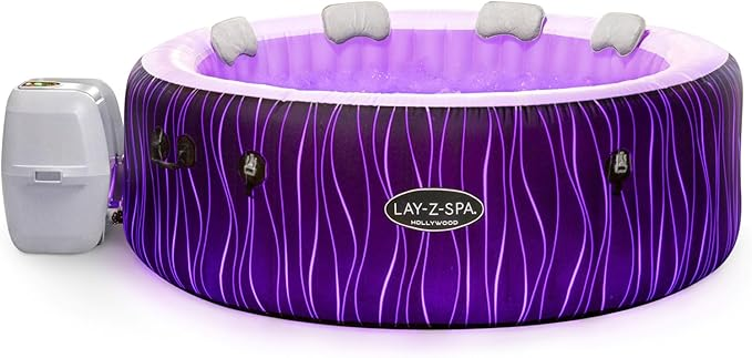 Lay-Z-Spa Hollywood Luxe AirJet™ Inflatable Hot Tub with LED Lights (4–6 Person), Brand New - Image 2