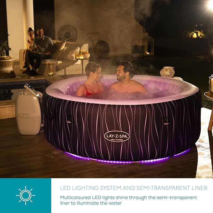 Lay-Z-Spa Hollywood Luxe AirJet™ Inflatable Hot Tub with LED Lights (4–6 Person), Brand New - Image 3